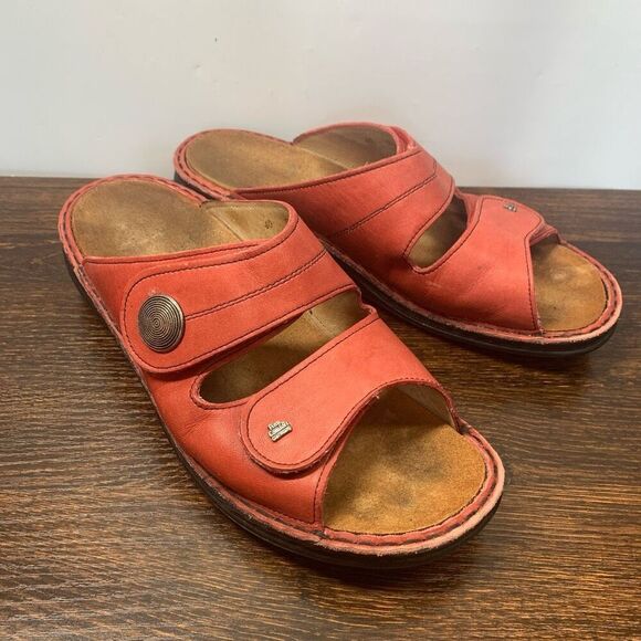 Finn Comfort Women's Pink Leather Open Toe Two-Strap Sandals Size 40 - Picture 1 of 9